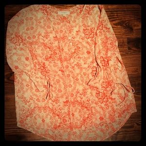 Umgee woman’s floral boho blouse red floral sz S